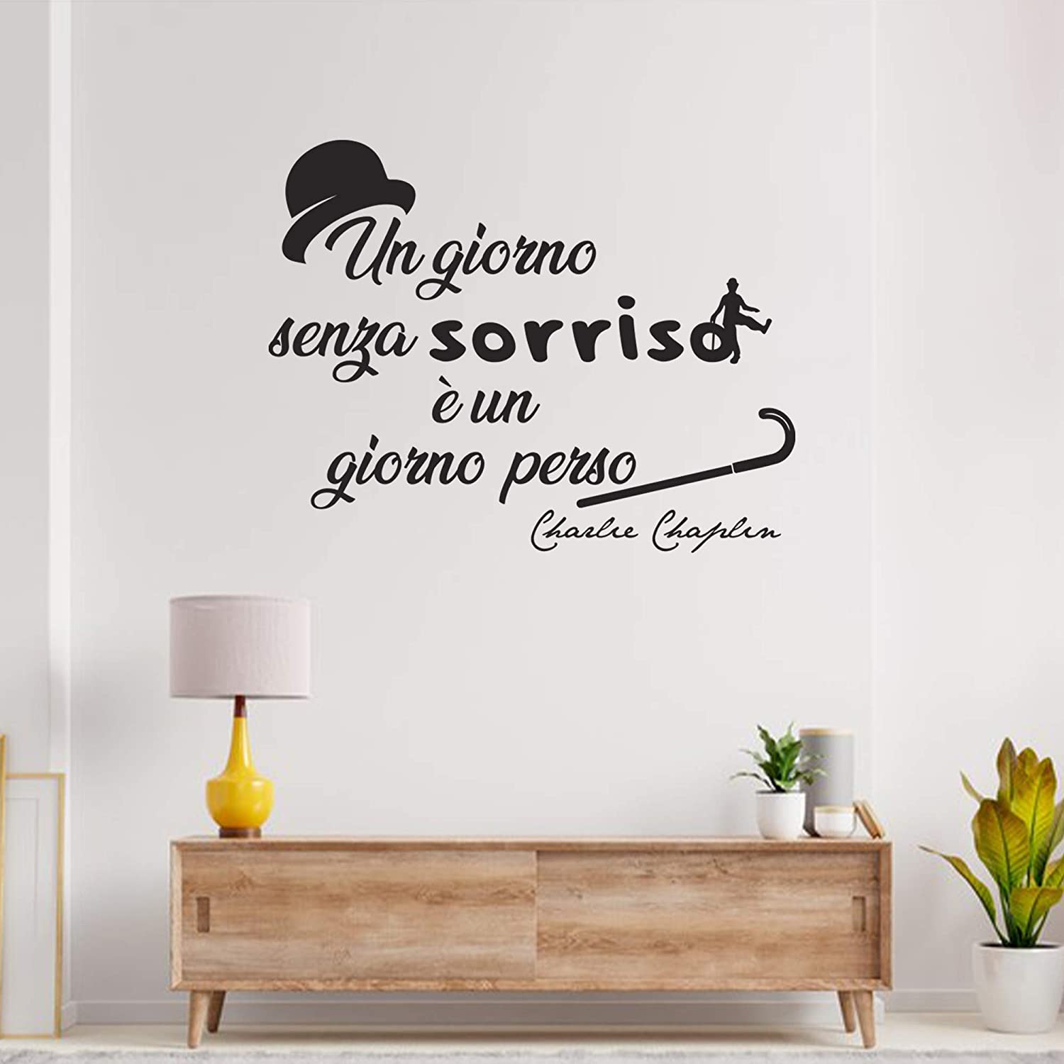 Adesivo Murale - Charlie Chaplin Un Giorno Senza Un Sorriso È Un Giorno Perso