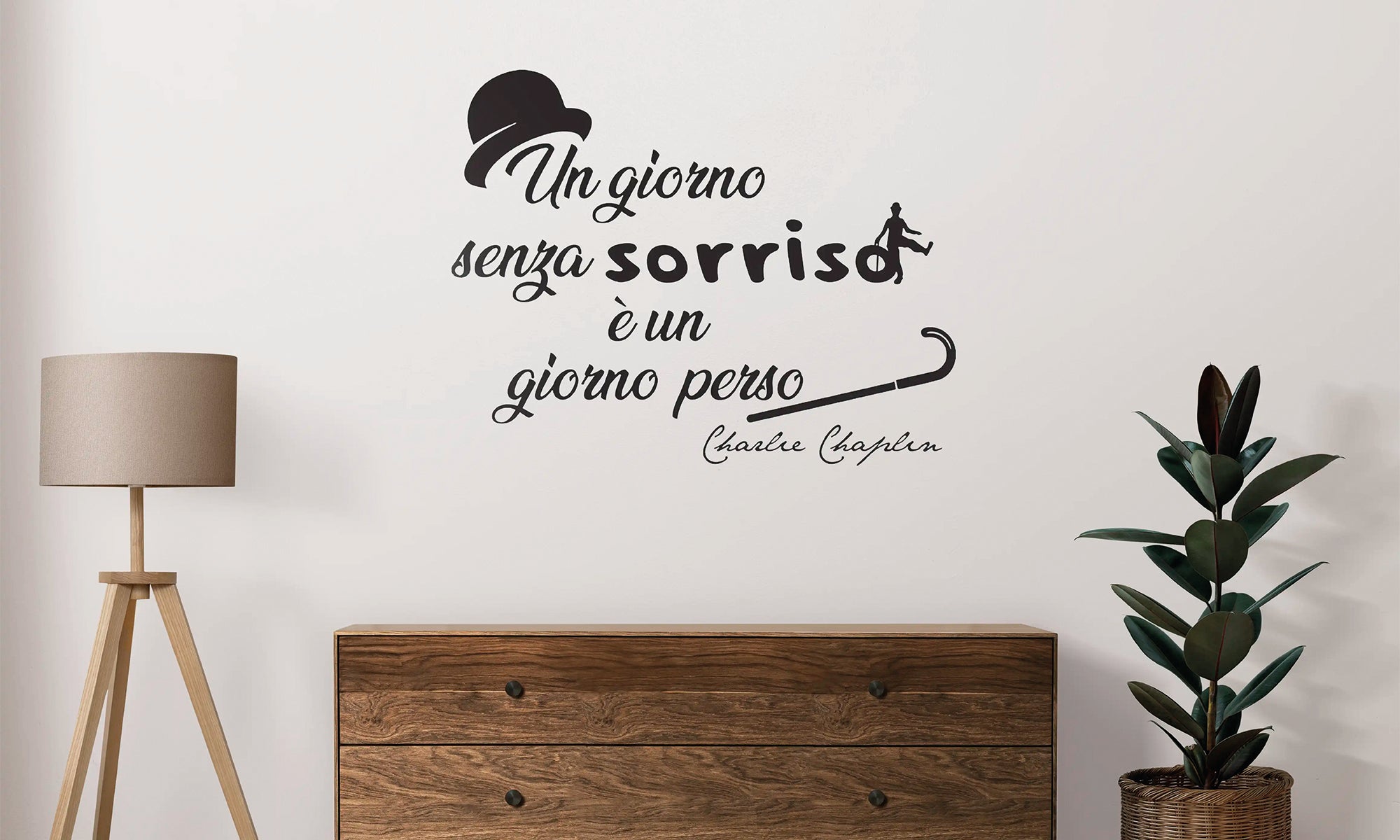 Adesivo Murale - Charlie Chaplin Un Giorno Senza Un Sorriso È Un Giorno Perso