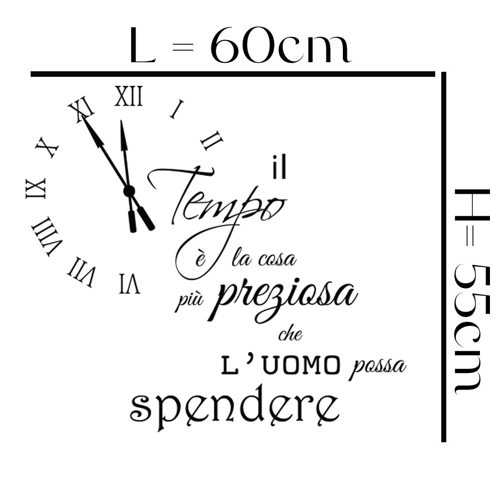 Adesivo Murale - Il tempo è la cosa più preziosa che l'uomo possa spendere