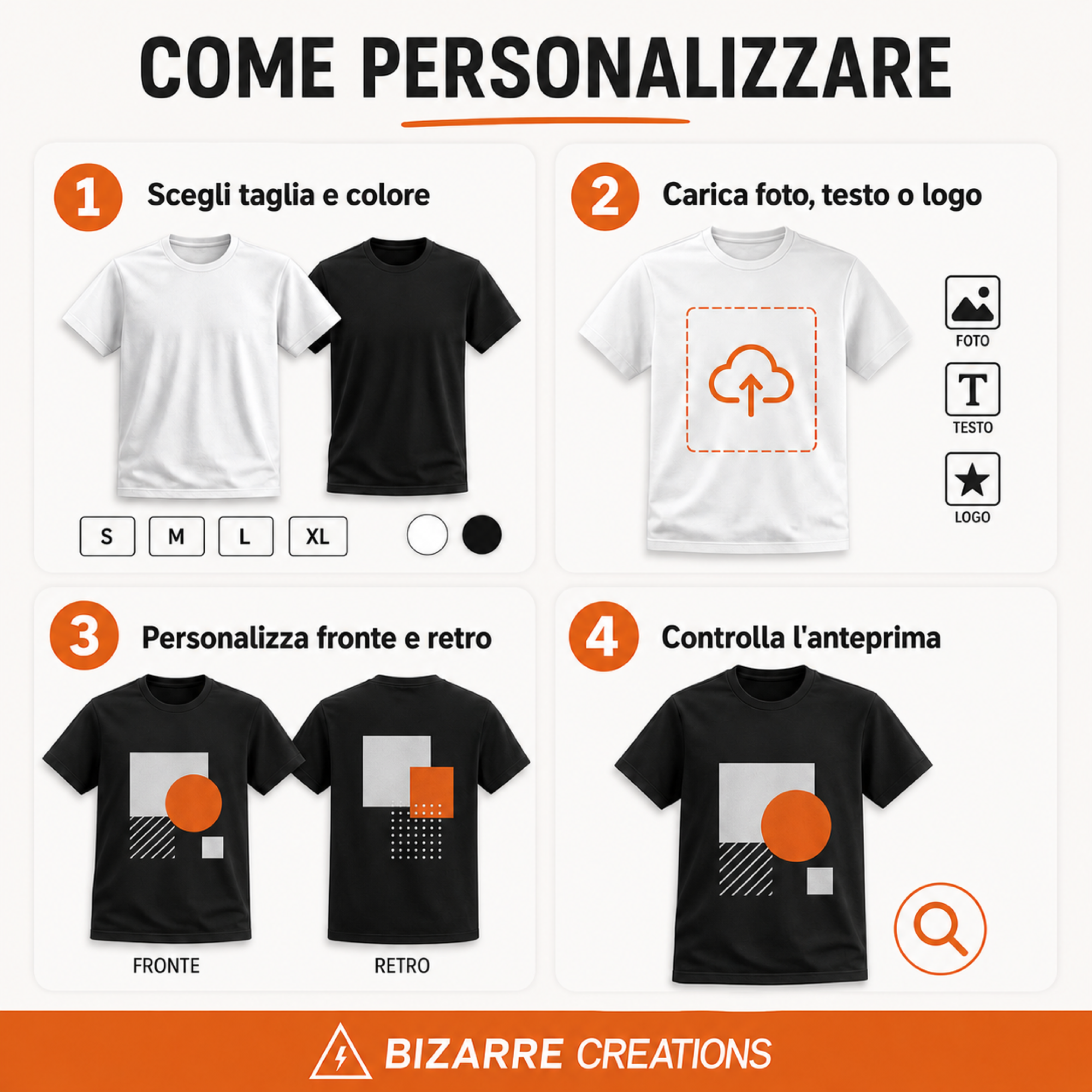 Quattro passaggi per personalizzare una T-shirt Bizarre Creations
